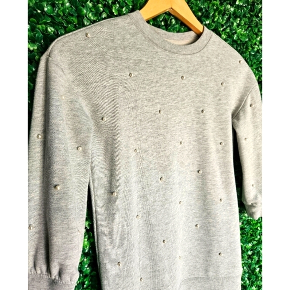 Gap Girls Pearl Embellished Sweatshirt Dress